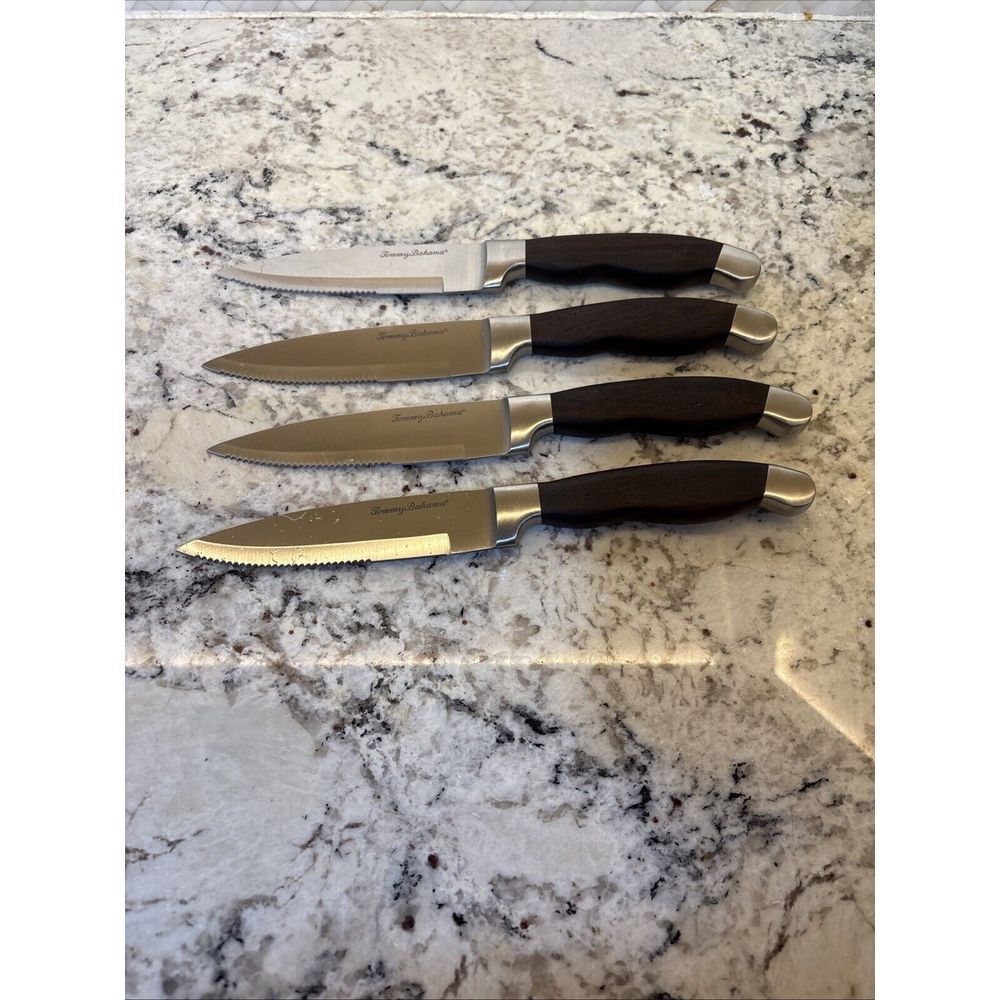 Tommy Bahama Stainless Steel and wood Set Of 4  Steakhouse Knife Fishing Beach‎